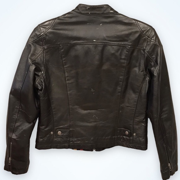 WILSONS LEATHER Maxima Vintage Leather Coat with Patches - LG - Picture 6 of 10